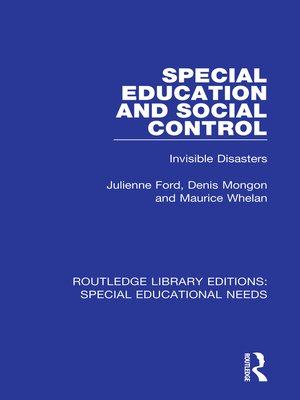 cover image of Special Education and Social Control